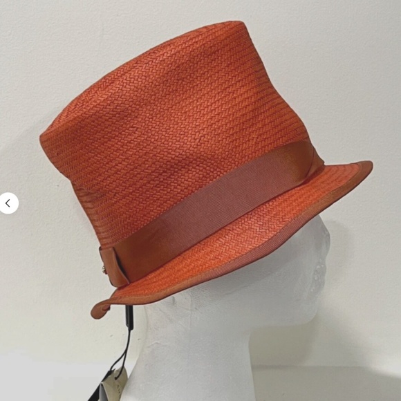 Burberry Unique 100% Paper Yarn Straw Hat Red Size S/M 54-57 20095